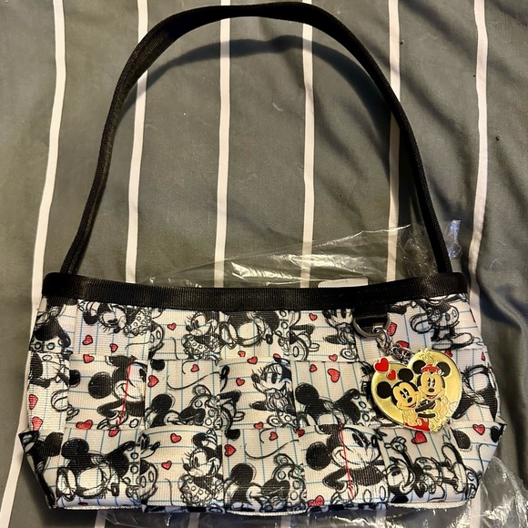 Harvey'S Handbags - Harveys x Disney Couture Seatbelt Bag & Charm, Mickey & Minnie Love Sketch